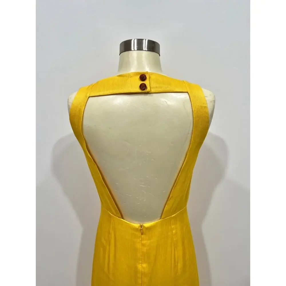 Jenni Kayne Golden Yellow Open Back Maxi Dress - Picture 12 of 15